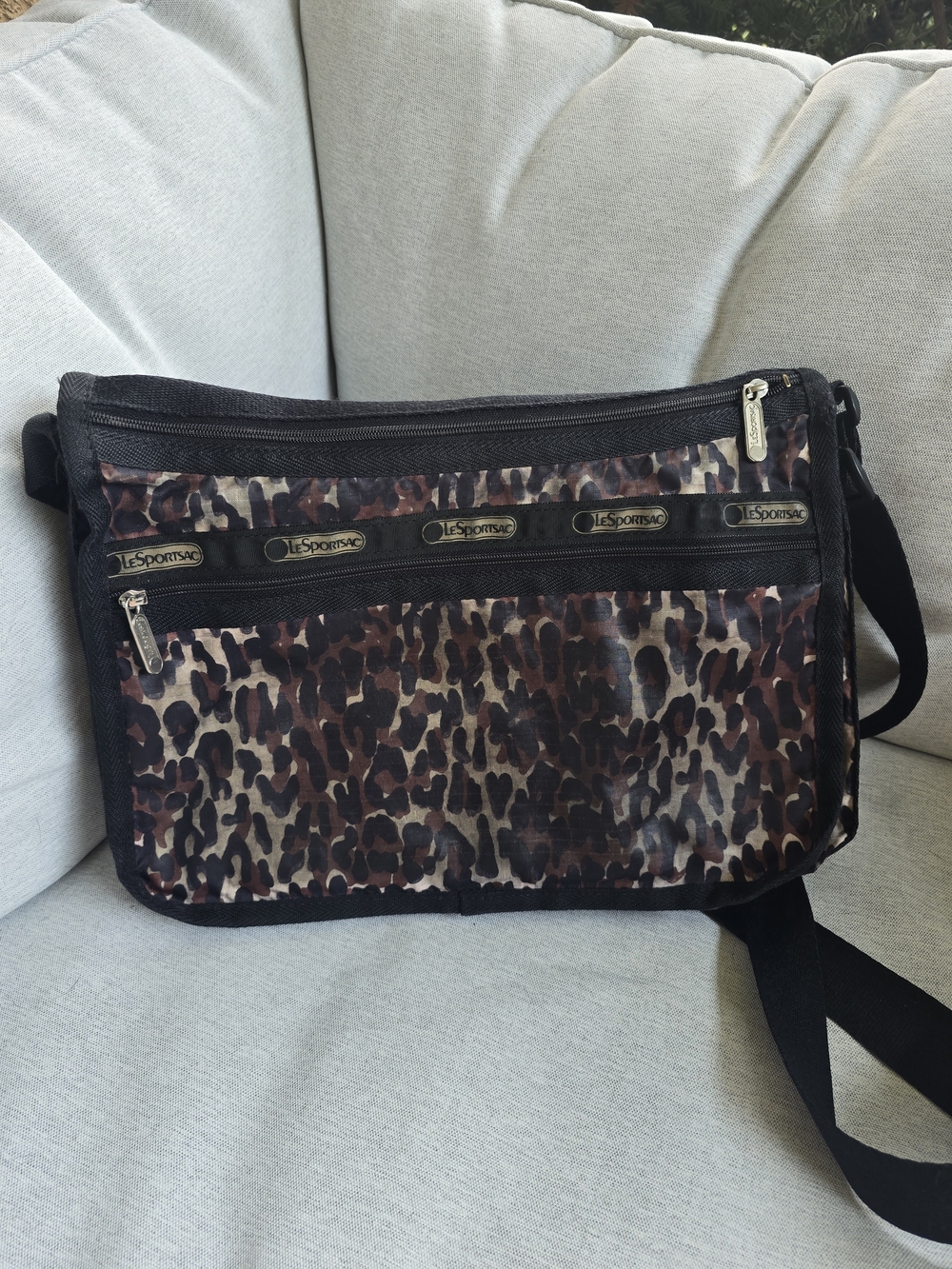 LeSportsac Leopard Print Crossbody Bag in Brown/Black